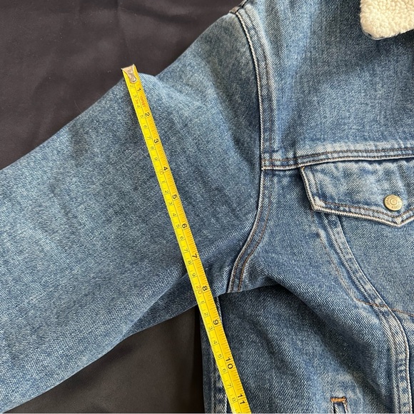 Ralph Lauren Jeans Vtg Women’s 1X Denim Trucker Jacket Sherpa Lined Barn Jacket - Picture 9 of 11